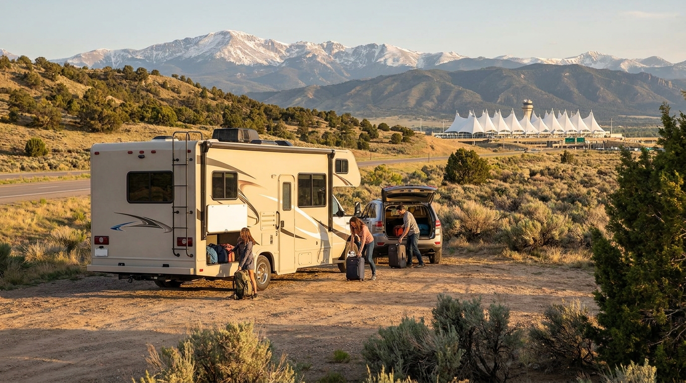 Map for Airport RV Pickup Tips for Denver - Fly and Drive Guide 2026